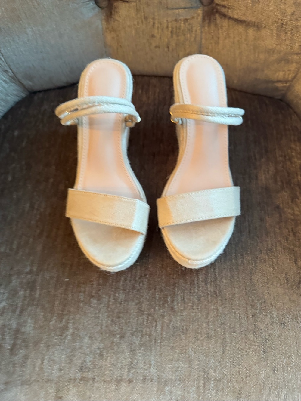 Women’s Neutral Tan Suede Slide Sandals